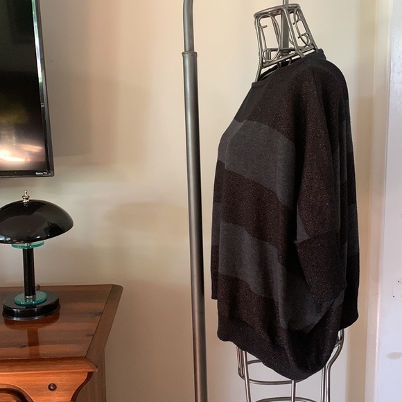 Sparkle and fade black and grey sweater top - Picture 2 of 6